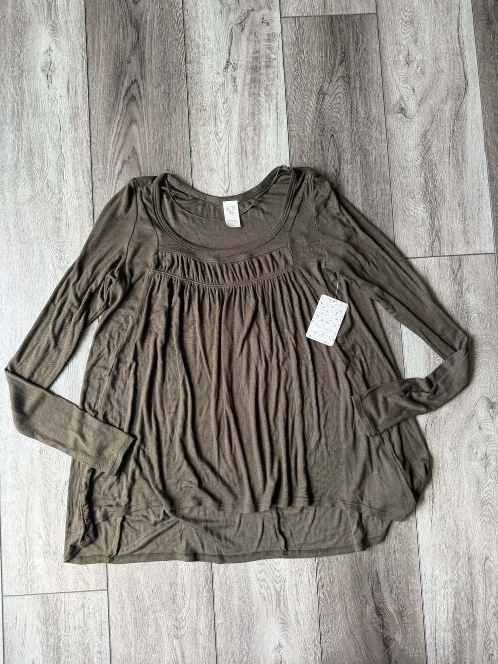 We The Free by Free People Love Valley Long Sleeve Top Deep Olive Size S